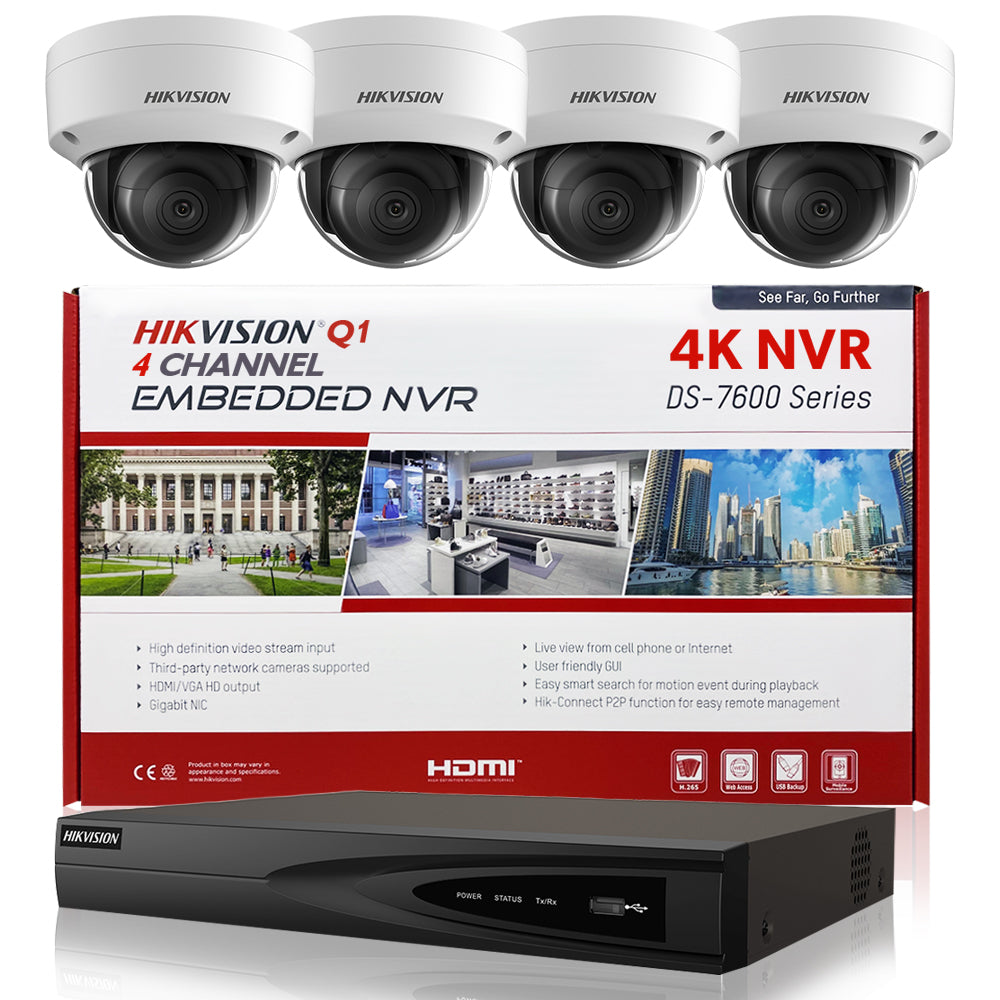 Hikvision DS-7604NI-Q1/4P 4K NVR Bundle w/ x Hikvision DS