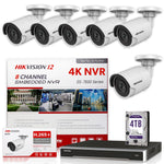 Hikvision DS-7608NI-I2/8P 4K NVR Bundle w/ 6 x Hikvision DS-2CD2043G0-I 4.0mm Bullet IP Cameras