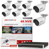 Hikvision DS-7616NI-I2/16P 4K NVR Bundle w/ 8 x Hikvision DS-2CD2043G0-I 4.0mm Bullet IP Cameras
