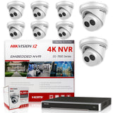 Hikvision DS-7616NI-I2/16P 4K NVR Bundle w/ 8 x Hikvision DS-2CD2343G0-I 2.8mm Turret IP Cameras