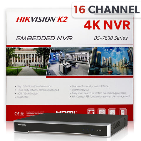 Hikvision DS-7616NI-K2/16P 16 Channel 4K Network Video Recorder