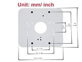 White AmSecu Pole Mount Camera Bracket with Mounting Hardware