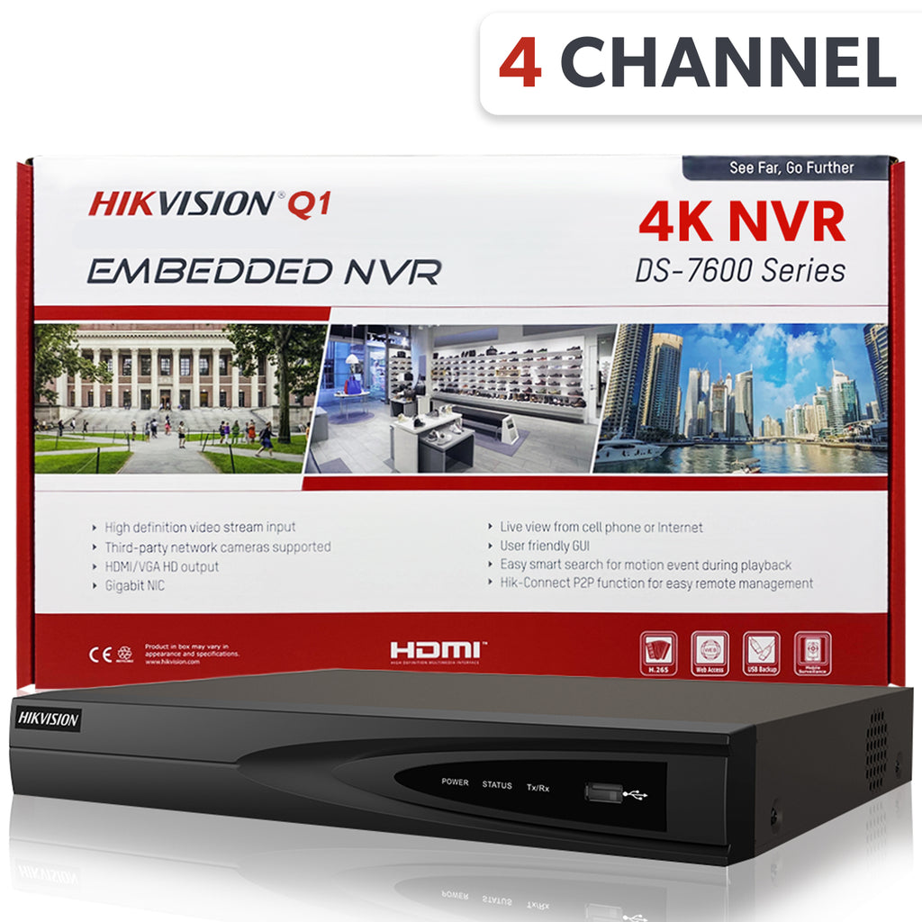 Enregistreur vidéo NVR 4K PoE 4 caméras - Powered by Hikvision (DS Enregistreur vidéo NVR 4K PoE 4 caméras - Powered by Hikvision (DS