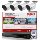 Hikvision DS-7604NI-Q1/4P 4K NVR Bundle Kit w/ 4 x Hikvision DS-2CD2043G0-I 4.0mm Bullet IP Cameras