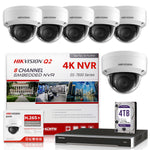 Hikvision DS-7608NI-Q2/8P 4K NVR Bundle w/ 6 x Hikvision DS-2CD2143G0-I 2.8mm Dome IP Cameras