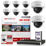 Hikvision DS-7616NI-I2/16P 4K NVR Bundle w/ 8 x Hikvision DS-2CD2143G0-I 2.8mm Dome IP Cameras