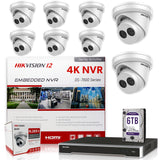 Hikvision DS-7616NI-I2/16P 4K NVR Bundle w/ 8 x Hikvision DS-2CD2343G0-I 2.8mm Turret IP Cameras